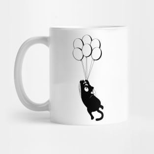 Black cat floating Mug